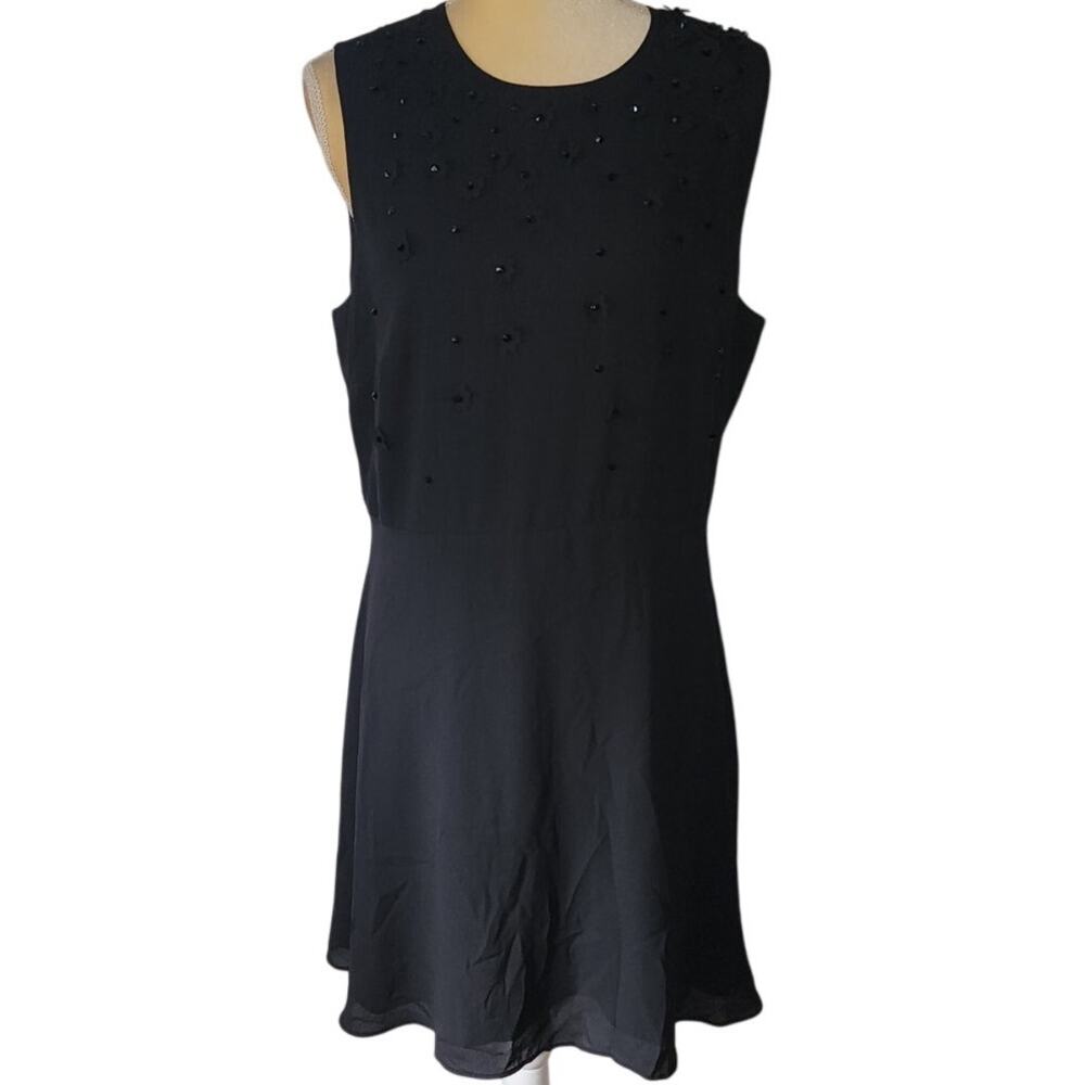 H&M Sleeveless Fit & Flare Floral Detail Knee Length Dress Plus Size 14